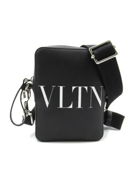 Torba na ramię skórzana Valentino Vintage czarna