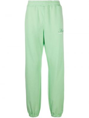 Памучни спортни панталони Msgm зелено