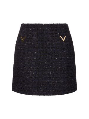 Mini falda de tweed Valentino azul