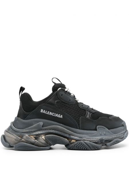 Sneakers από διχτυωτό Balenciaga Triple S μαύρο