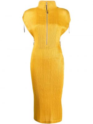 Vestido midi Issey Miyake Pre-owned amarillo