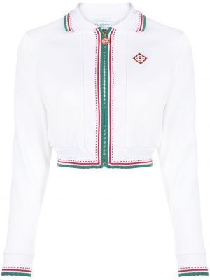 Geacă cu fermoar tricotate Casablanca alb