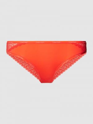 Stringi w jednolitym kolorze Calvin Klein Underwear czerwone