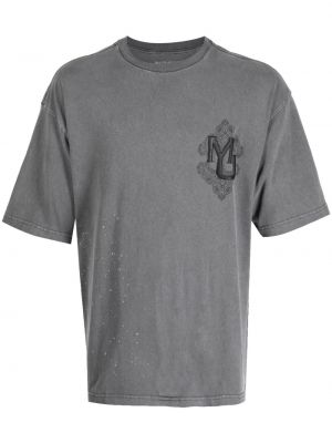 T-shirt brodé en coton Musium Div. gris