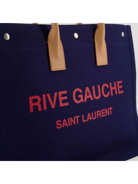 Bolso shopper de cuero Saint Laurent azul