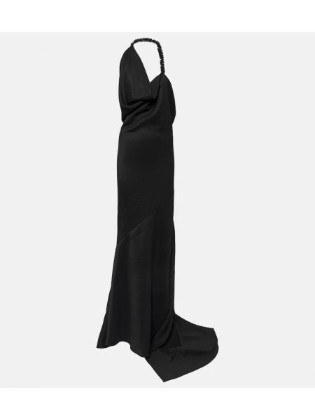 Drapované dlouhé šaty Maticevski černé