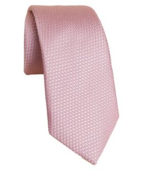 Mens M&S SARTORIAL Textured Pure Silk Tie - Light Pink, Light Pink M&s Sartorial