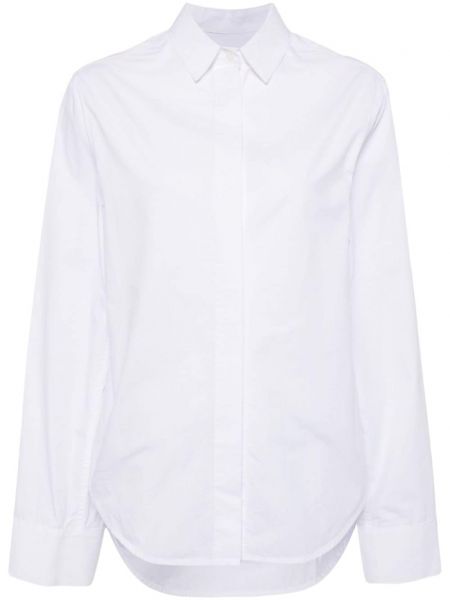 Βαμβακερό πουκάμισο με φουσκωτα μανικια σε φαρδιά γραμμή Aexae λευκό