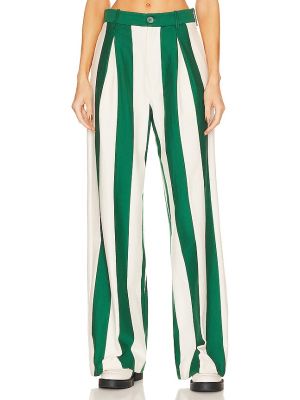 Pantalones a rayas plisados Helsa verde