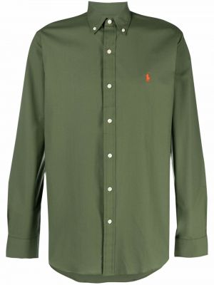Pérová košeľa s potlačou na gombíky Polo Ralph Lauren zelená