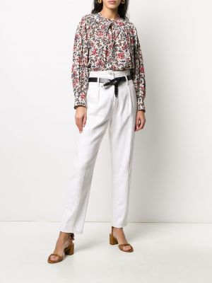 Blusa de flores con estampado con estampado abstracto Isabel Marant blanco