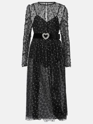 Πουά μίντι φόρεμα Rebecca Vallance μαύρο