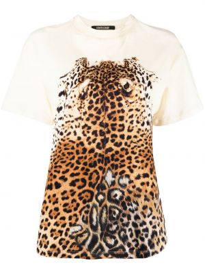 Tričko s potlačou s leopardím vzorom Roberto Cavalli