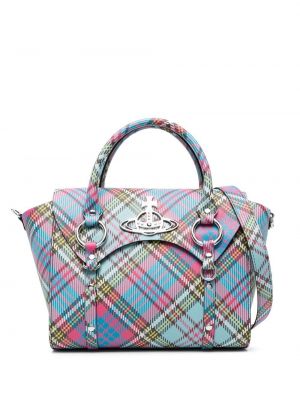 Nakupovalna torba s karirastim vzorcem s potiskom Vivienne Westwood