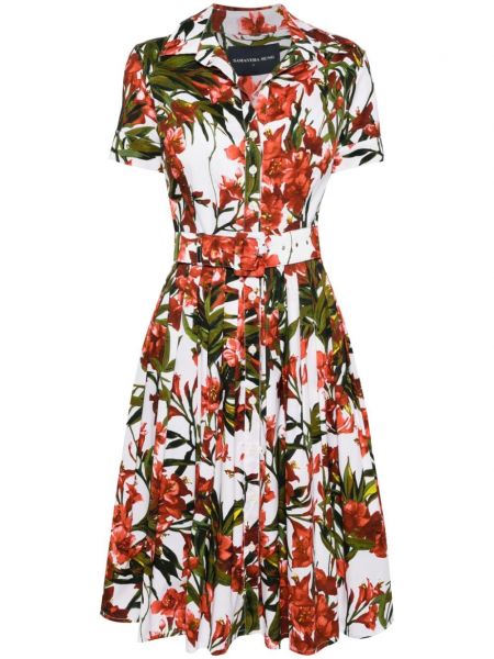 Ravna haljina s cvjetnim printom s printom Samantha Sung bijela