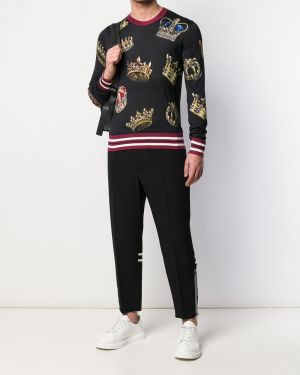 Jersey con estampado de tela jersey Dolce & Gabbana negro