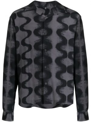 Svilena srajca s potiskom z abstraktnimi vzorci Mcq siva