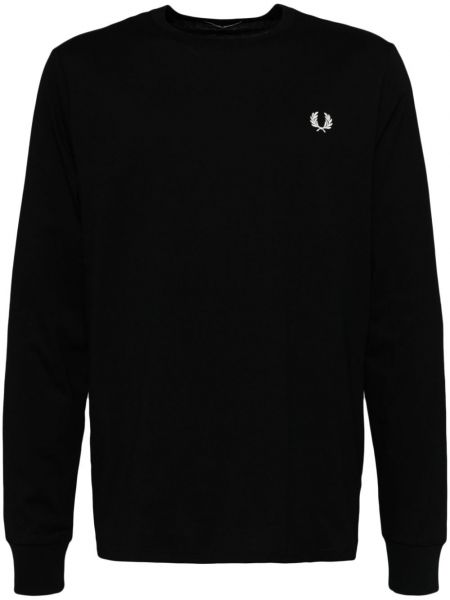 Langærmet t-shirt med broderier Fred Perry sort