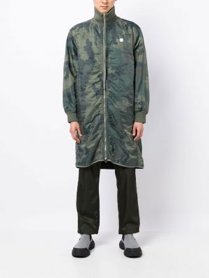 Gesteppter mantel mit reißverschluss mit camouflage-print Oamc grün