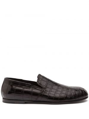 Slip-on кожени ниски обувки Dolce & Gabbana черно