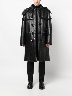 Kožený kabát Roberto Cavalli černý