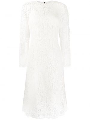 Vestido midi de encaje Dolce & Gabbana blanco
