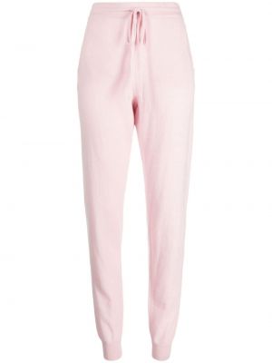 Плетени кашмирени спортни панталони Teddy Cashmere розово