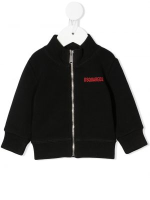 Trykt lang jakke for jenter Dsquared2 Kids svart