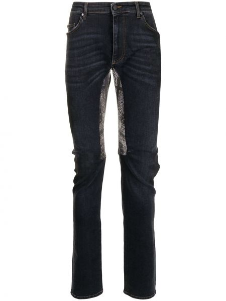 Jeans skinny en cachemire à imprimé Alchemist bleu