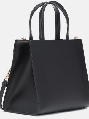 Kožená nákupná taška Ferragamo čierna