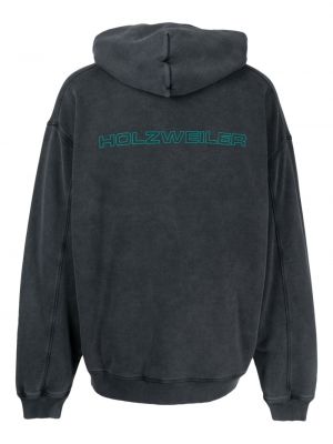 Kokvilnas kapučdžemperis ar apdruku Holzweiler pelēks