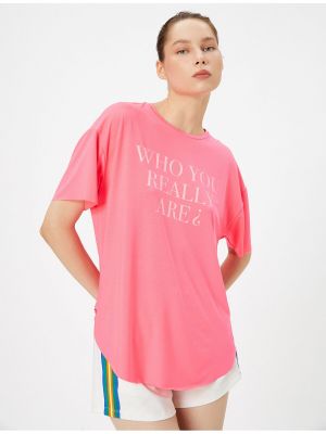 Oversize sporta t-krekls ar apdruku ar īsām piedurknēm Koton
