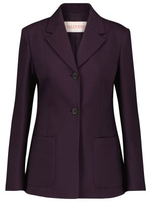 Blazer di lana di seta Valentino viola