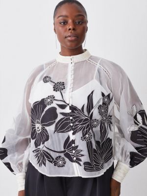 Блузка на пуговицах с аппликацией Karen Millen