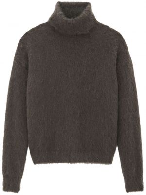 Moherowy sweter Saint Laurent brązowy