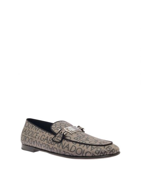 Loafers de tejido jacquard Dolce & Gabbana beige