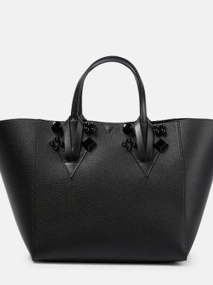 Usnjena usnjena nakupovalna torba Christian Louboutin črna