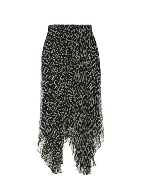 Midi suknja s printom Isabel Marant crna