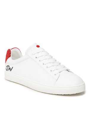 Sneakersy z kryształkami Stuart Weitzman białe