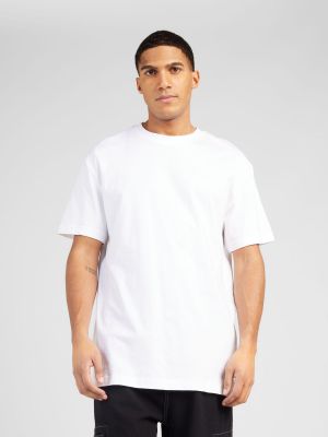 Βαμβακερή μπλούζα σε φαρδιά γραμμή Calvin Klein λευκό