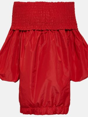Платье с открытыми плечами из крепа Patou красное