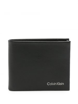 Dabīgās ādas maku Calvin Klein melns