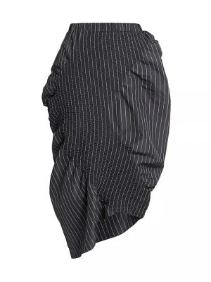 Асимметричная юбка миди в полоску Issey Miyake черная