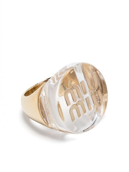 Δαχτυλίδι με διαφανεια Miu Miu χρυσό
