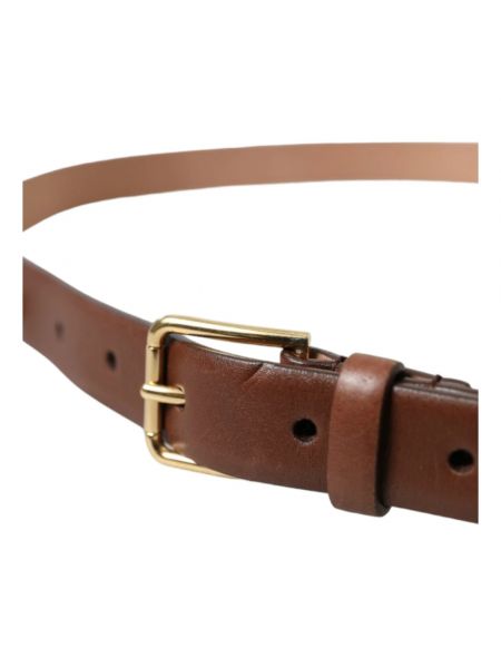 Cinturón de cuero con hebilla Dolce & Gabbana marrón