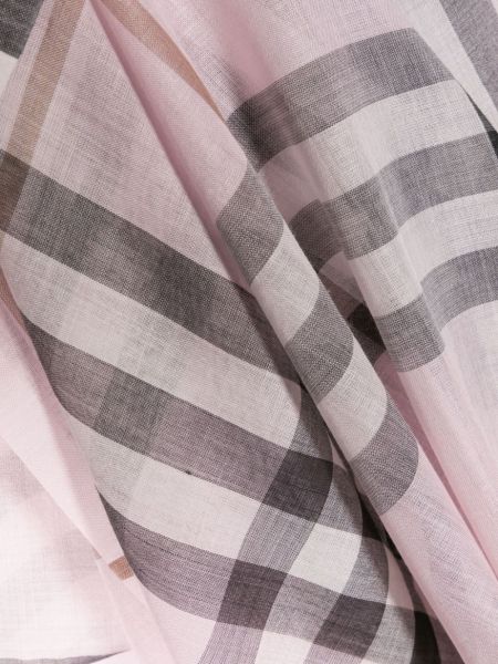 Sciarpa di lana di seta a quadri Burberry rosa