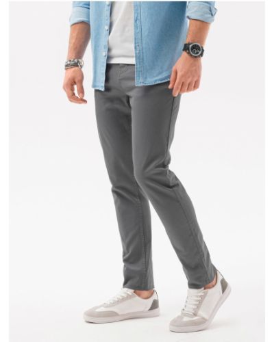 Chinos nohavice Ombre Clothing sivá