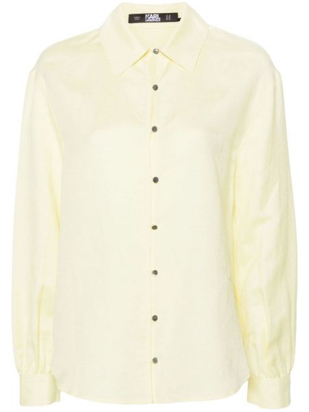 Koszula na guziki Karl Lagerfeld żółta