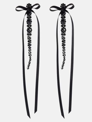 Σκουλαρίκια με φιόγκο με πετραδάκια Simone Rocha μαύρο