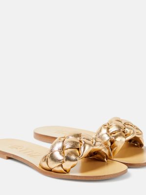 Pleteni usnjene sandali Souliers Martinez zlata